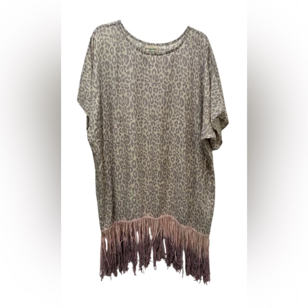 Zleurope Leopard Print Fringe Coverup